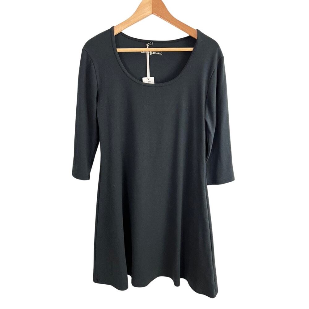 Laura Hlavac Black Short Dress Cotton Blend Size Medium NEW